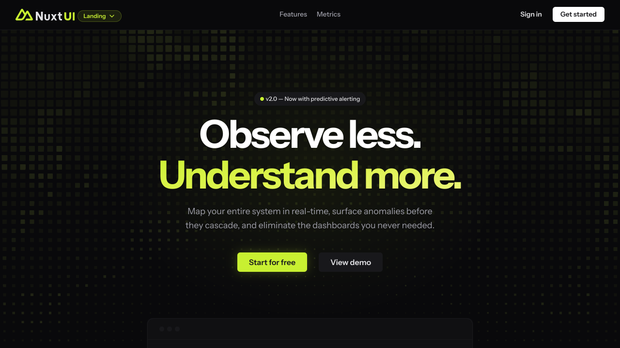 Template Landing screenshot